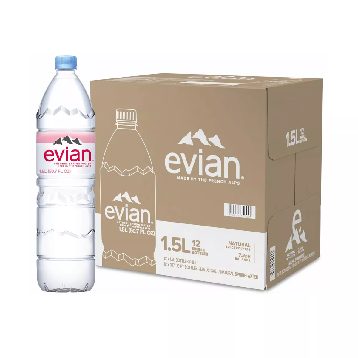 Evian 1.5 Liter Wholesale - Plastic Bottle (50.7 fl oz)