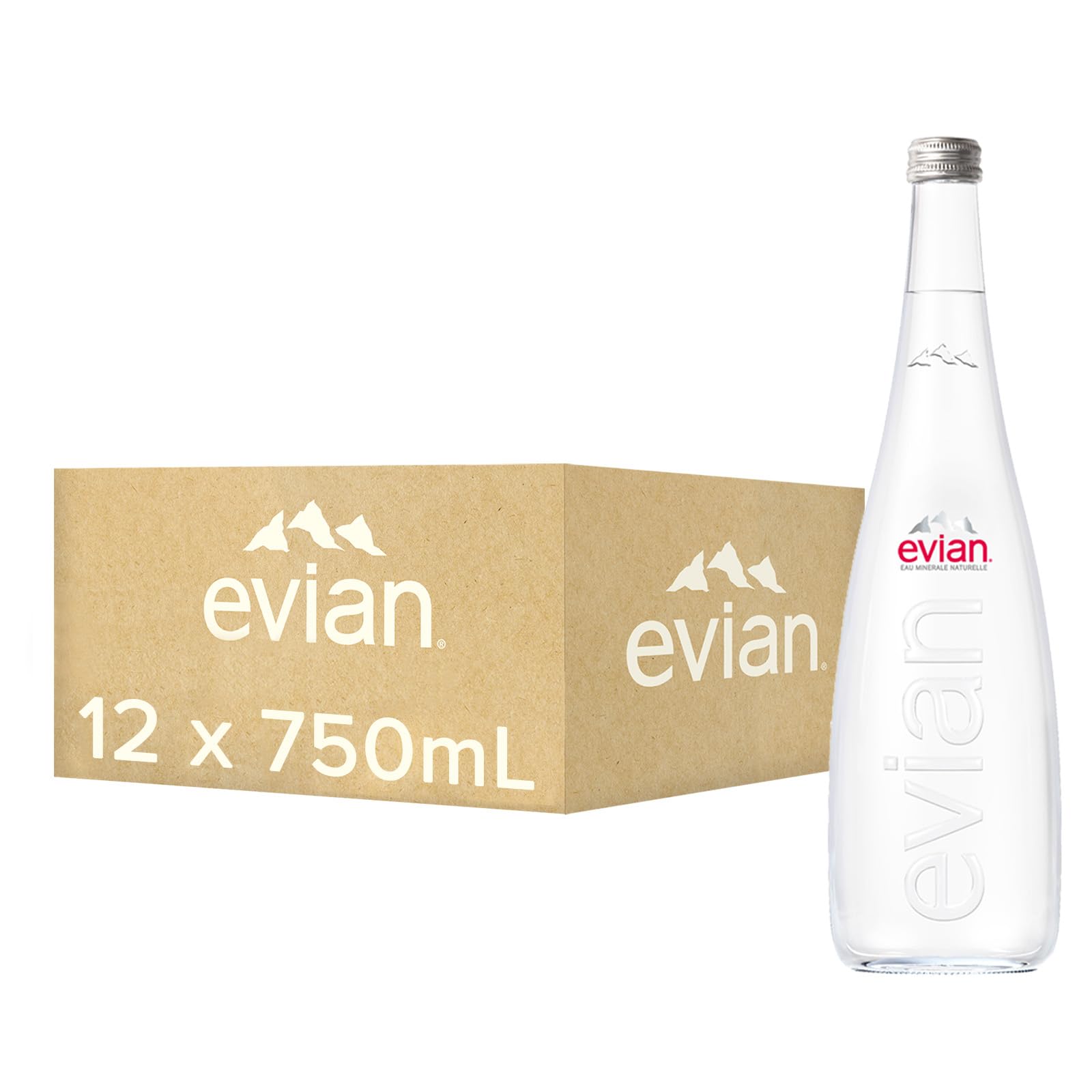 Evian 750ml Glass Bottle Wholesale - (25.4 fl oz)